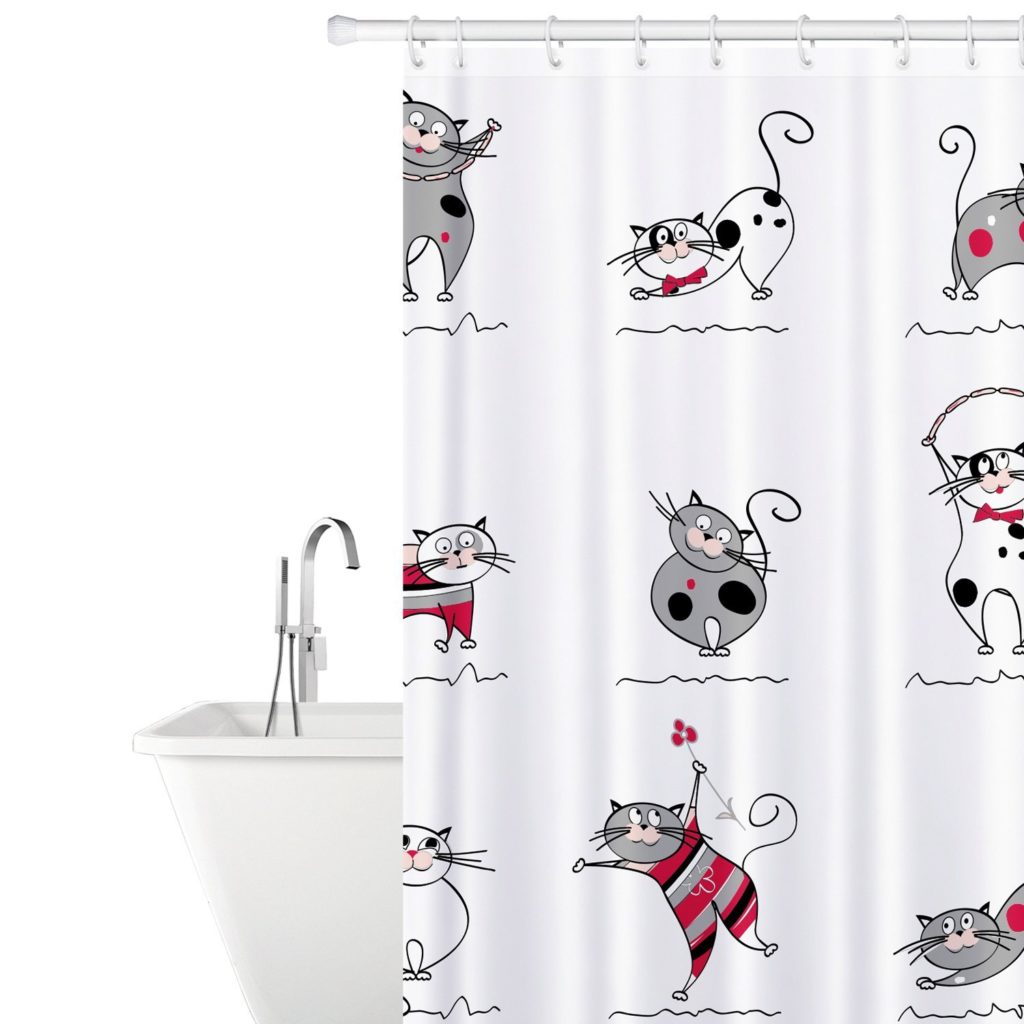 Tatkraft Funny Cats Shower Curtain, Funny Cat Shower Curtain