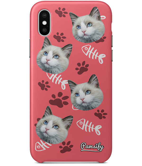 Cat World - Cat faces on pink Background Samsung S10 Case